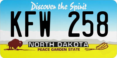 ND license plate KFW258