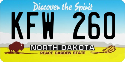ND license plate KFW260