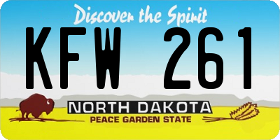 ND license plate KFW261