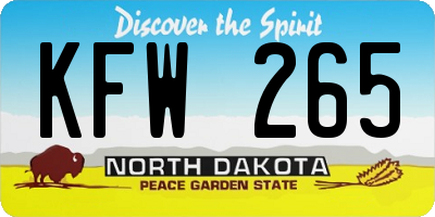 ND license plate KFW265