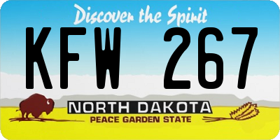 ND license plate KFW267
