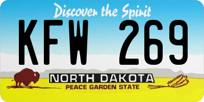 ND license plate KFW269