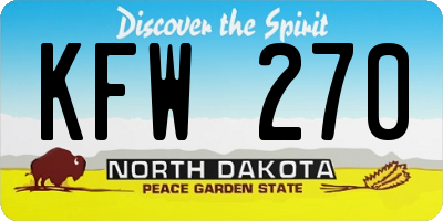 ND license plate KFW270