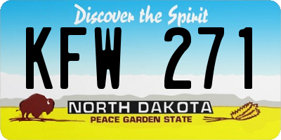 ND license plate KFW271