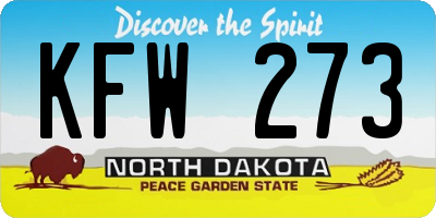 ND license plate KFW273