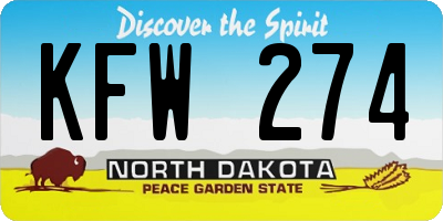 ND license plate KFW274