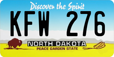 ND license plate KFW276