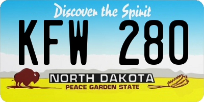 ND license plate KFW280
