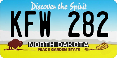 ND license plate KFW282