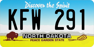 ND license plate KFW291