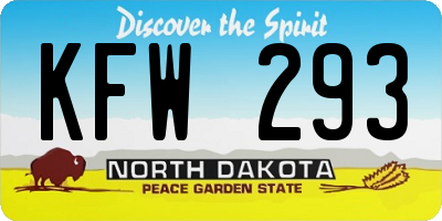 ND license plate KFW293