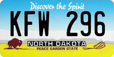 ND license plate KFW296