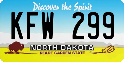 ND license plate KFW299
