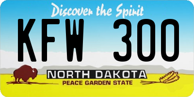 ND license plate KFW300