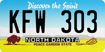 ND license plate KFW303