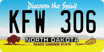 ND license plate KFW306