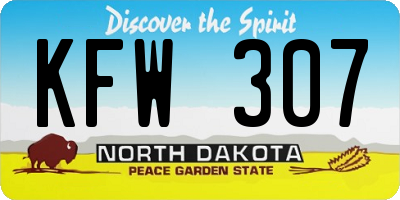 ND license plate KFW307