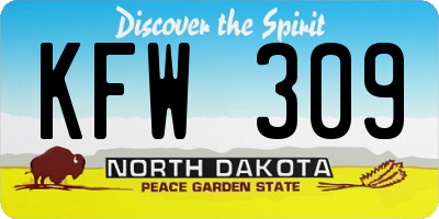 ND license plate KFW309