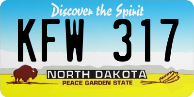 ND license plate KFW317
