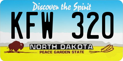 ND license plate KFW320