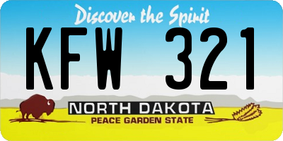ND license plate KFW321