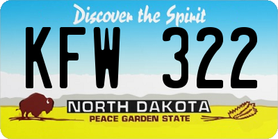 ND license plate KFW322