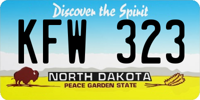 ND license plate KFW323