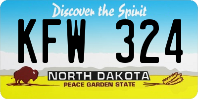 ND license plate KFW324