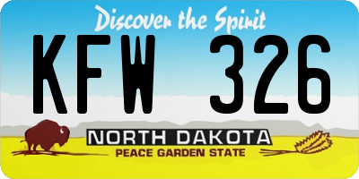 ND license plate KFW326