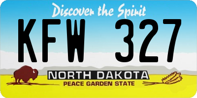 ND license plate KFW327