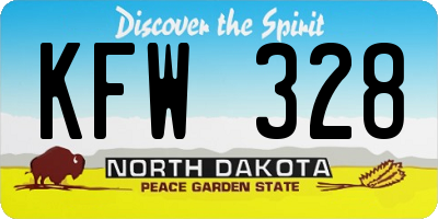 ND license plate KFW328
