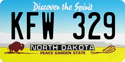 ND license plate KFW329