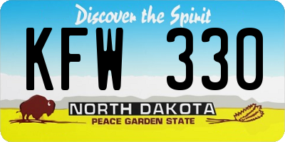 ND license plate KFW330