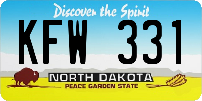 ND license plate KFW331