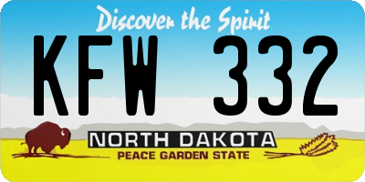 ND license plate KFW332