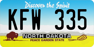 ND license plate KFW335