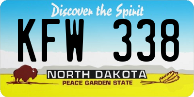 ND license plate KFW338