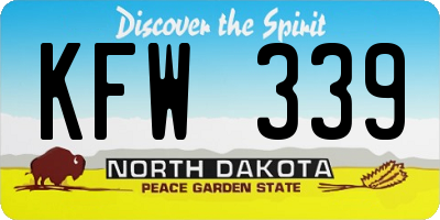 ND license plate KFW339