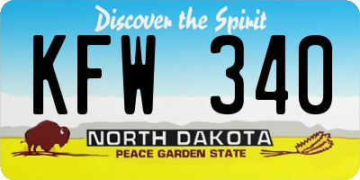 ND license plate KFW340