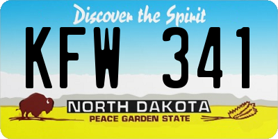 ND license plate KFW341