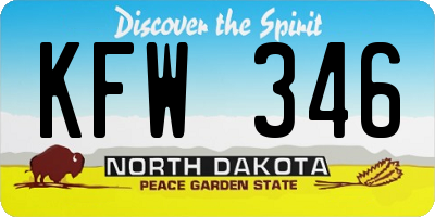 ND license plate KFW346
