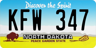 ND license plate KFW347