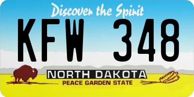 ND license plate KFW348