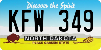 ND license plate KFW349