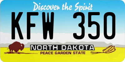 ND license plate KFW350