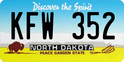 ND license plate KFW352