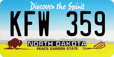 ND license plate KFW359