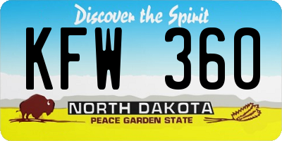 ND license plate KFW360