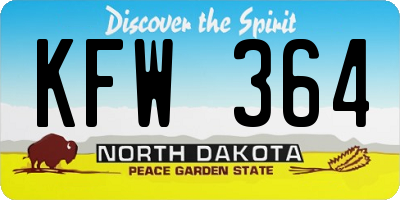 ND license plate KFW364