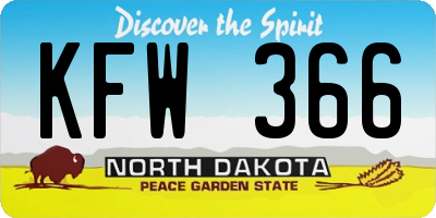 ND license plate KFW366